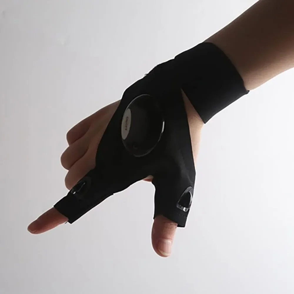 LED Flashlight Gloves, Hand Free Finger Lights Gloves Runner Light
